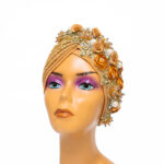 GOLD Hand-Crafted Women Turban Head Gear