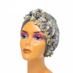 GREY Hand-Crafted Women Turban Head Gear