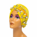 YELLOW Hand-Crafted Women Turban Head Gear