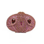 Owl Face Crystal Rhinestone Occasion Clutch Bag.