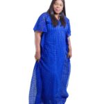 Fitted Royal Blue Dry Lace Boubou with matching innerwear