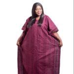 Fitted Burgundy Dry Lace Boubou with matching inner-wear