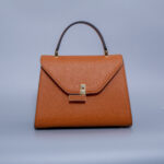 Office Twist-Clasp Handbag - Brown