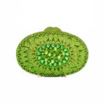 Center Reverberating Studded Crystal Rhinestone Clutch Purse