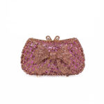 Large Front Bow Crystal Rhinestone Clutch Purse