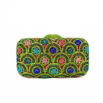 Lemon Dotted Circle Crystal Rhinestone Clutch Purse
