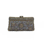 All-Over Studded Top Crystal Rhinestone Evening Clutch Purse