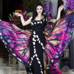 Multi-Colored Butterfly Inspired Evening Dress.