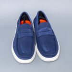 Men Loafers Suede Shoes - Blue