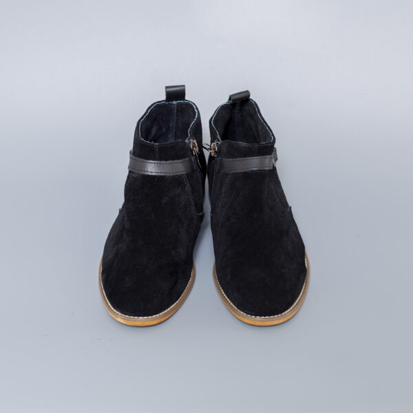 Black Suede Buckle Shoes