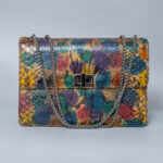 Handcrafted Crocs Shoulder Bag - Large Platinum