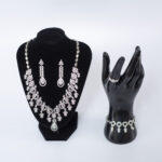 Silver Sparkle Medium-Drop Fashion Jewelry Set