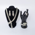 Silver Cobra Head Embellished Fashion Jewelry Set