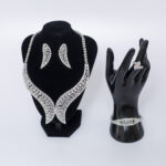 Allover Silver Wings Embellished Fashion Jewelry Set