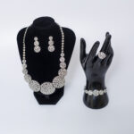 Allover Silver Circles Embellished Fashion Jewelry Set