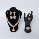 Oval Drop Embellished Fashion Jewelry - Gold