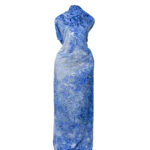 Two-Toned Lily Velvet Lace Fabric- BLUE
