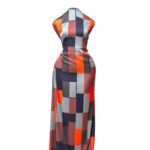 Boxed Pattern Chiffon Crepe Fabric- Multicolour