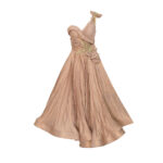 Asymmetrical Gold One-Shoulder Ruffle Evening Dress - FS2617G