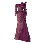 Dantelle Ruffled Mermaid Evening Dress - Burgundy