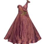 Asymmetrical Metallic Purple One-Shoulder Ruffle Evening Dress - FS2617P