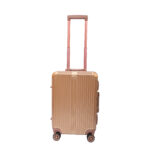 Chic Aluminum Small Carry-on Cabin 8-Wheel Suitcase - Pink