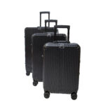 Midnight Aluminum Hard Shell 8-Wheel Suitcase - 3pc