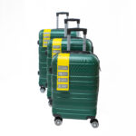 Expandable 8-Wheel Green Hard Shell Luggage Suitcase - 3pc