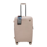 Expandable Peach 8-Wheel Hard Shell Middle Suitcase