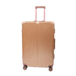 Chic Aluminum Large 8-Wheel Suitcase - Pink