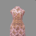 Vintage Pink Floral Lace Fabric