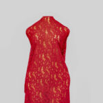 Exquisite Red Floral Lace Fabric