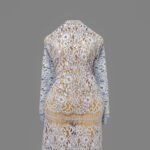 Vintage Sky Blue Floral Lace Fabric