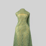 Elegant Green Vintage Floral Lace Fabric