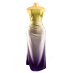 Ombre-Gold Three-Tone Transitioning Chiffon Fabric