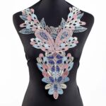 Lace Embellished Blue-Pink Neckline Applique
