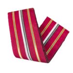 KUNLE ASO-OKE FABRIC- Wine with White &Gold Stripes