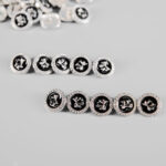 Silver Embellished Bow Clothing Buttons