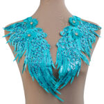 Turquoise Feather Wing Fabric Cloth Applique