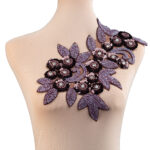 Beaded Sequin Flower Petals Fabric Cloth Applique