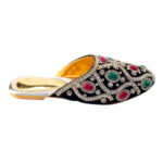 Multicoloured Embellished Flat Mule