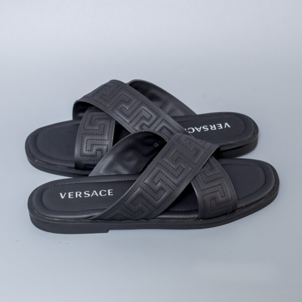 Palm Slippers for Men- Black VERCS7952 - Image 2