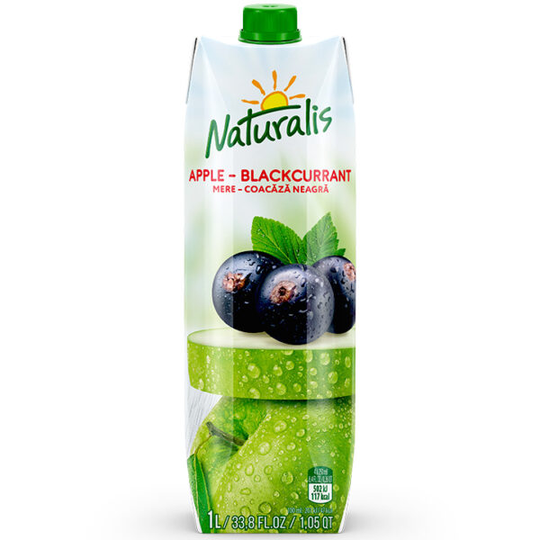 Naturalis Apple Blackcurrant Juice - 1L x 12