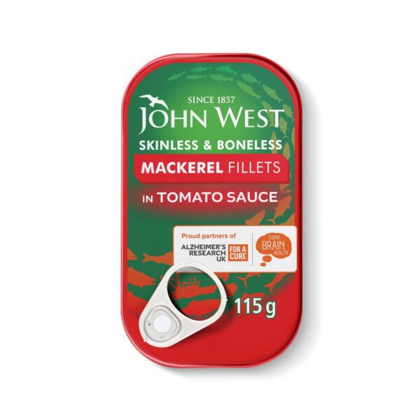 John West Skinless& Boneless Mackerel Fillets in Tomato Sauce- 115gx10