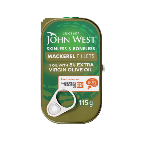 John West Skinless& Boneless Mackerel Fillets in Extra Virgin Olive Oil- 115gx10